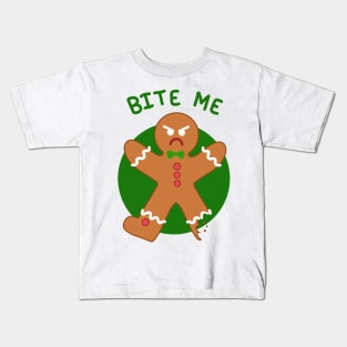 Bite Me (Gingerbread Man) Kids T-Shirt